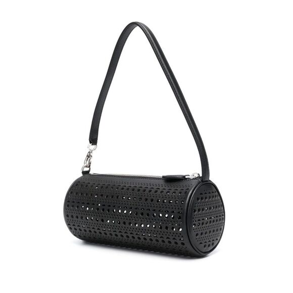 Black Calf Leather Shoulder Bag for Women - SS24 - Picture 2 of 4